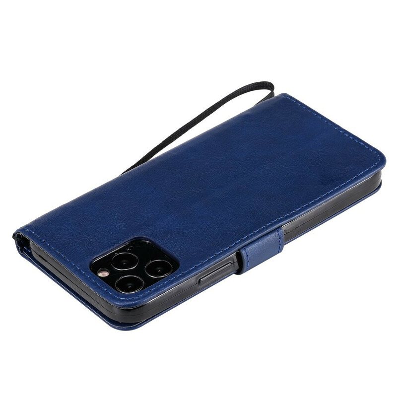 Folio Deksel Til iPhone 12 / 12 Pro Med Kjede Solid Color Series Strappy