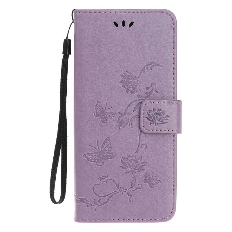 Folio Deksel Til iPhone 12 / 12 Pro Med Kjede Strappy Floral