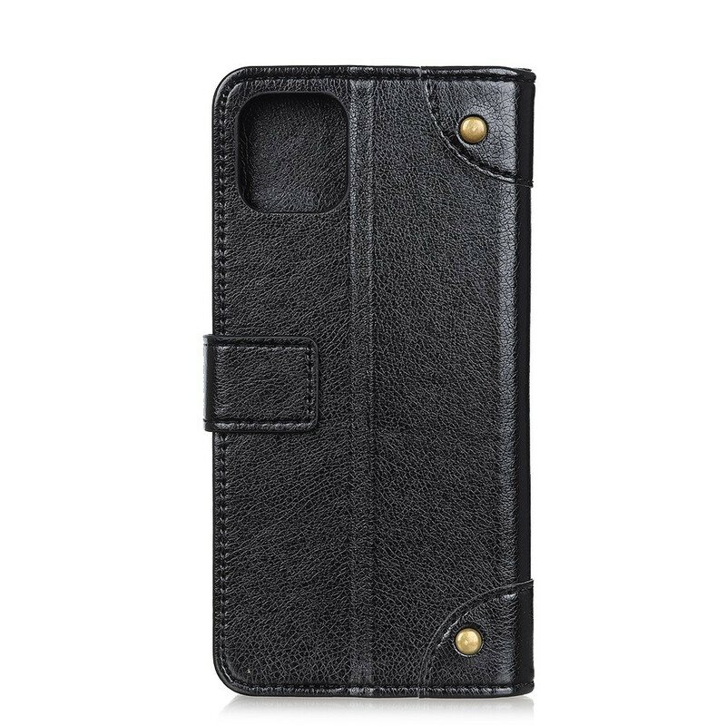 Folio Deksel Til iPhone 12 / 12 Pro Stil Nappa Leather Vintage Nagler