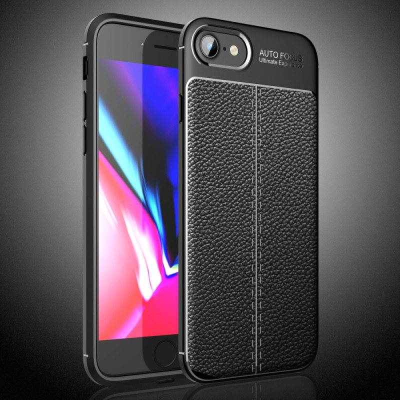 Deksel Til iPhone SE 3 / SE 2 / 8 / 7 Faux Leather Litchi Double Line