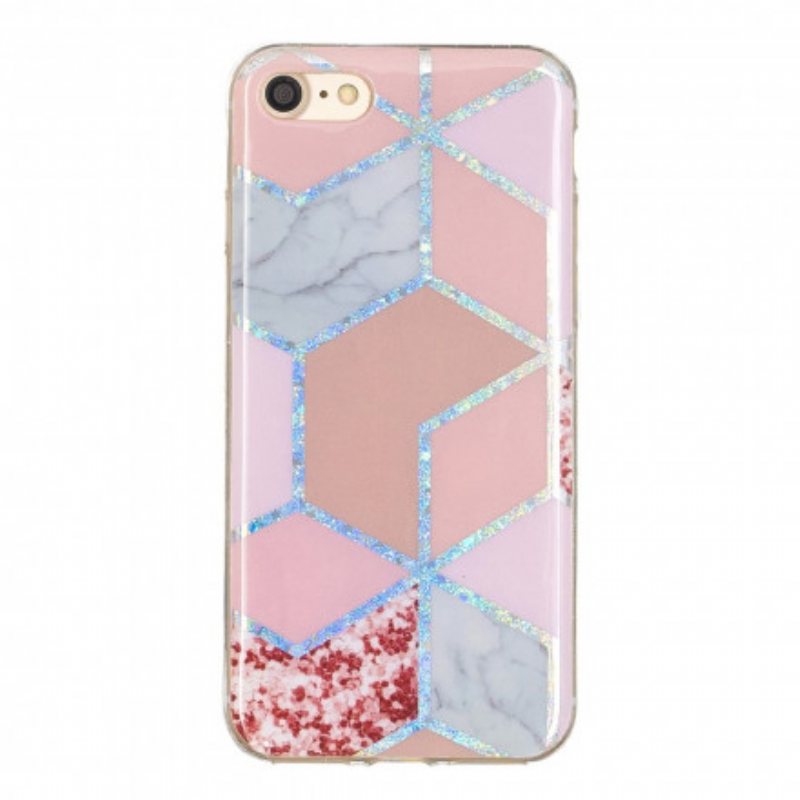 Deksel Til iPhone SE 3 / SE 2 / 8 / 7 Glitter Design Marmor