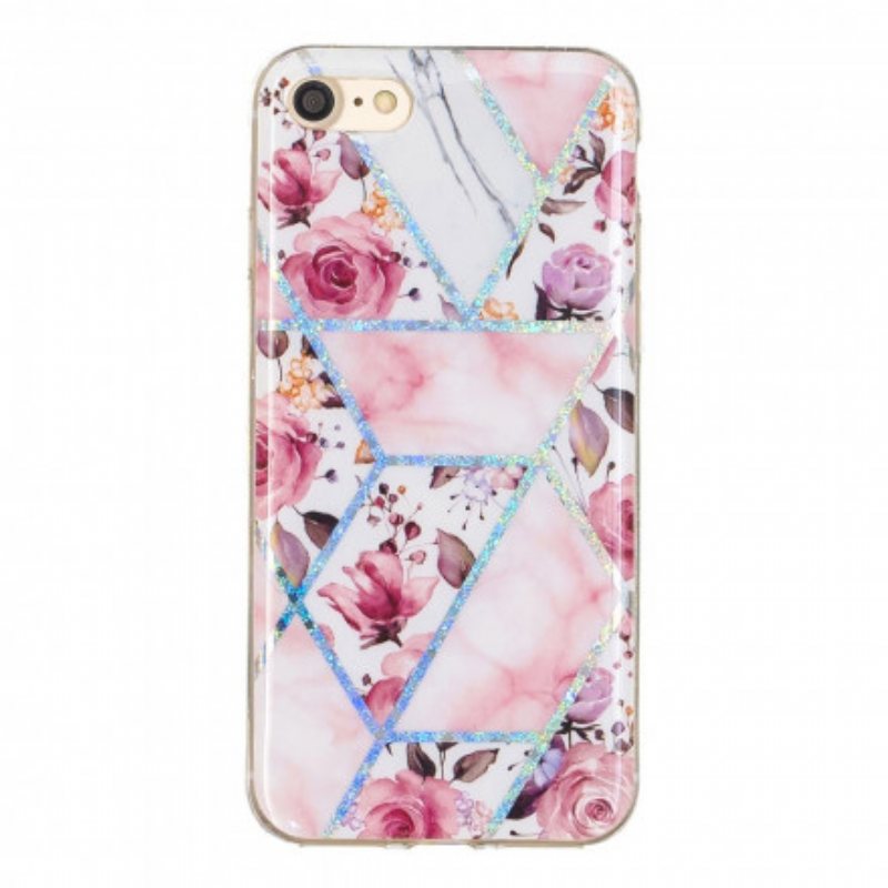 Deksel Til iPhone SE 3 / SE 2 / 8 / 7 Glitter Designblomster