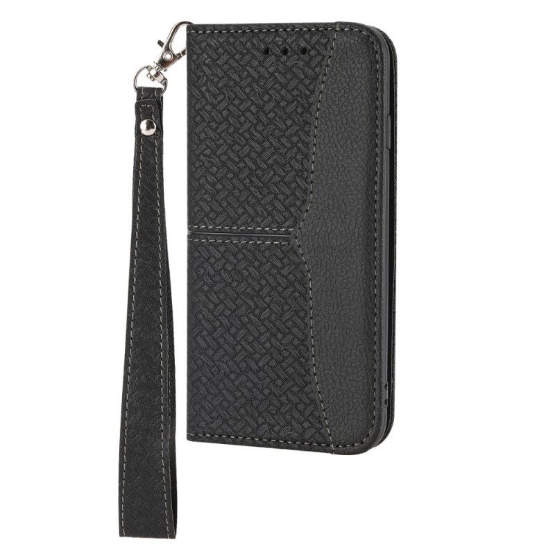 Folio Deksel Til iPhone SE 3 / SE 2 / 8 / 7 Med Kjede Strappy Vevd Stil