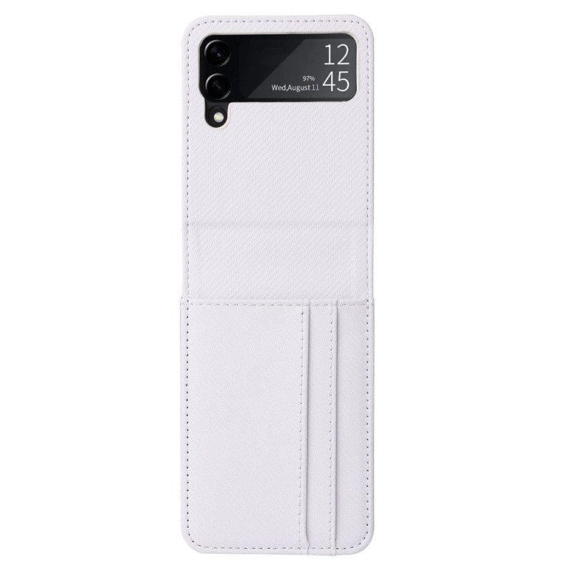 Case Til Samsung Galaxy Z Flip 4 Folio Deksel Retro Kortholder I Skinneffekt