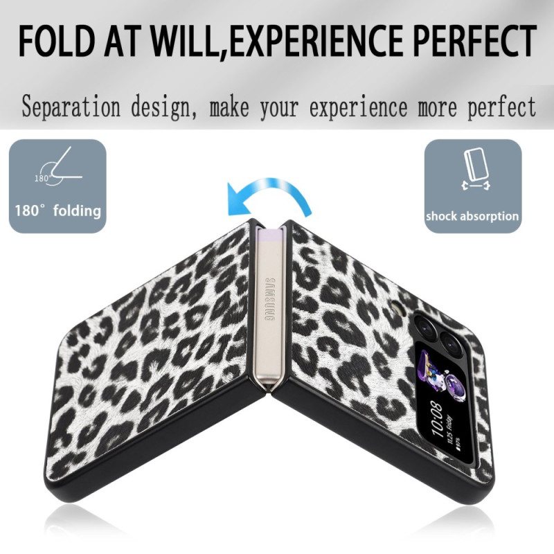 Deksel Til Samsung Galaxy Z Flip 4 Folio Deksel Leopard