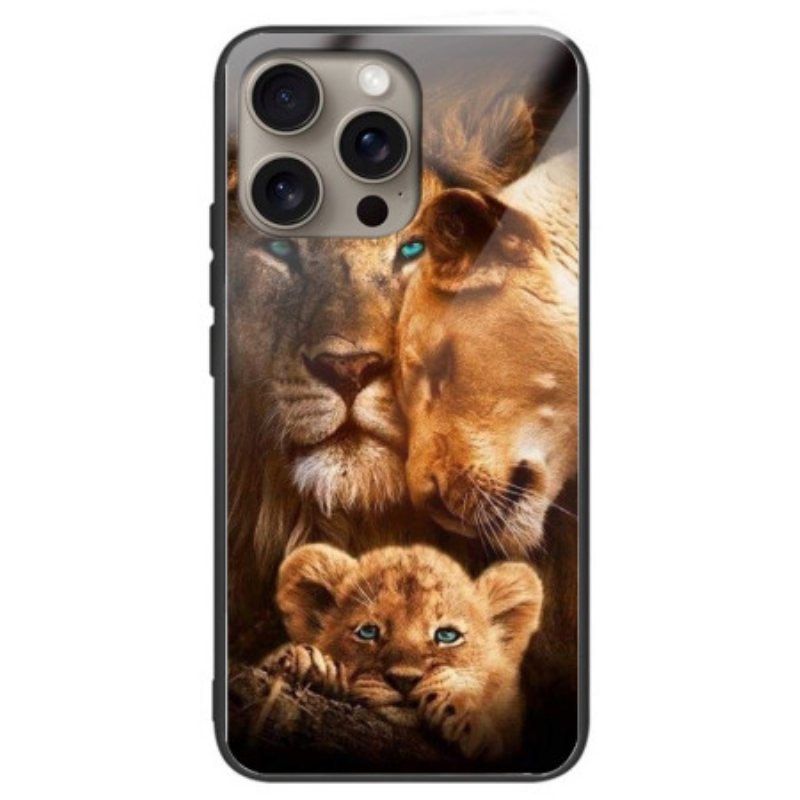 Deksel iPhone 16 Pro Max Lions Herdet Glass