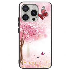 Deksel iPhone 16 Pro Max Mobildeksel Kirsebærblomster Av Herdet Glass