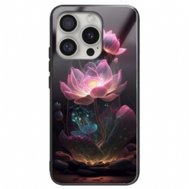 Deksel iPhone 16 Pro Max Rosa Lotus Herdet Glass