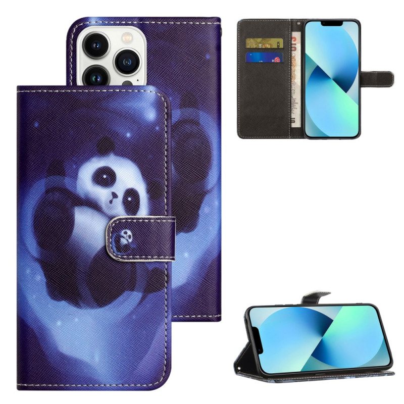 Folio Deksel iPhone 16 Pro Max Space Panda Strap