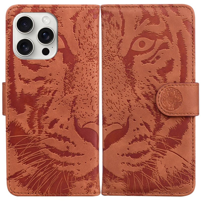 Folio Deksel iPhone 16 Pro Max Tiger Footprint