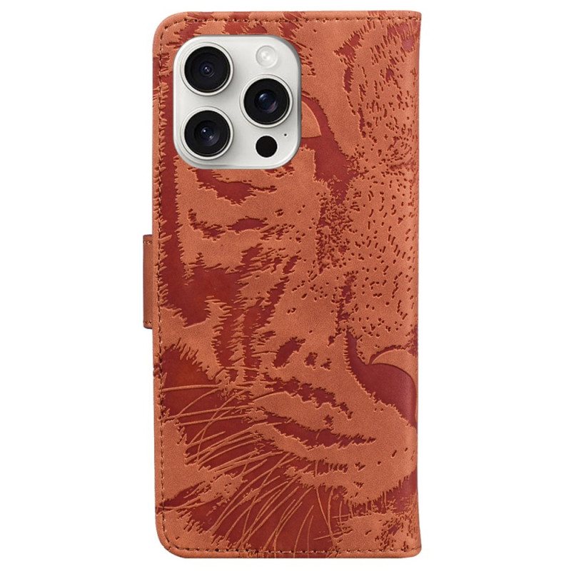 Folio Deksel iPhone 16 Pro Max Tiger Footprint