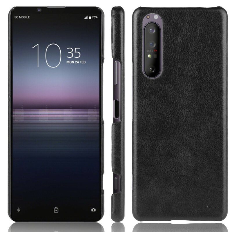 Mobildeksel Til Sony Xperia 1 II Litchi Skinneffekt