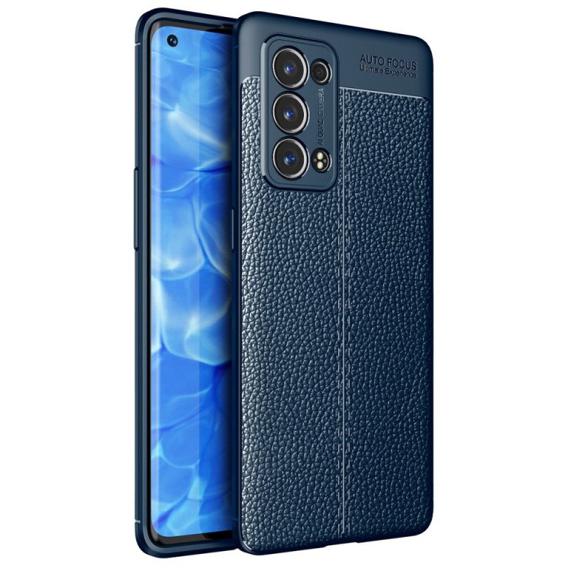 Deksel Til Oppo Reno 6 Pro 5G Litchi Double Line Leather