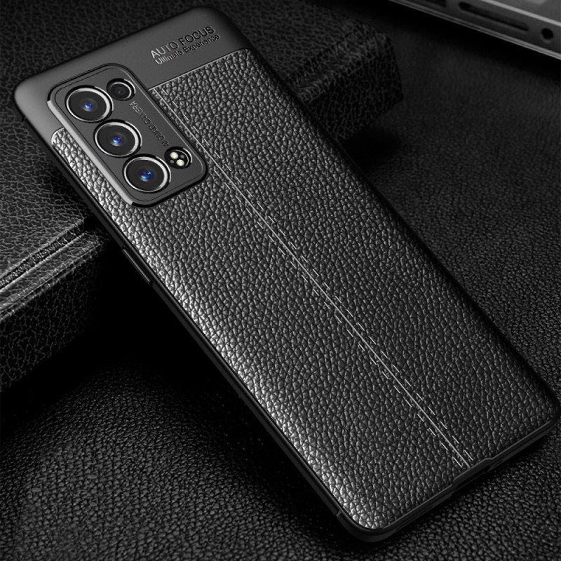 Deksel Til Oppo Reno 6 Pro 5G Litchi Double Line Leather