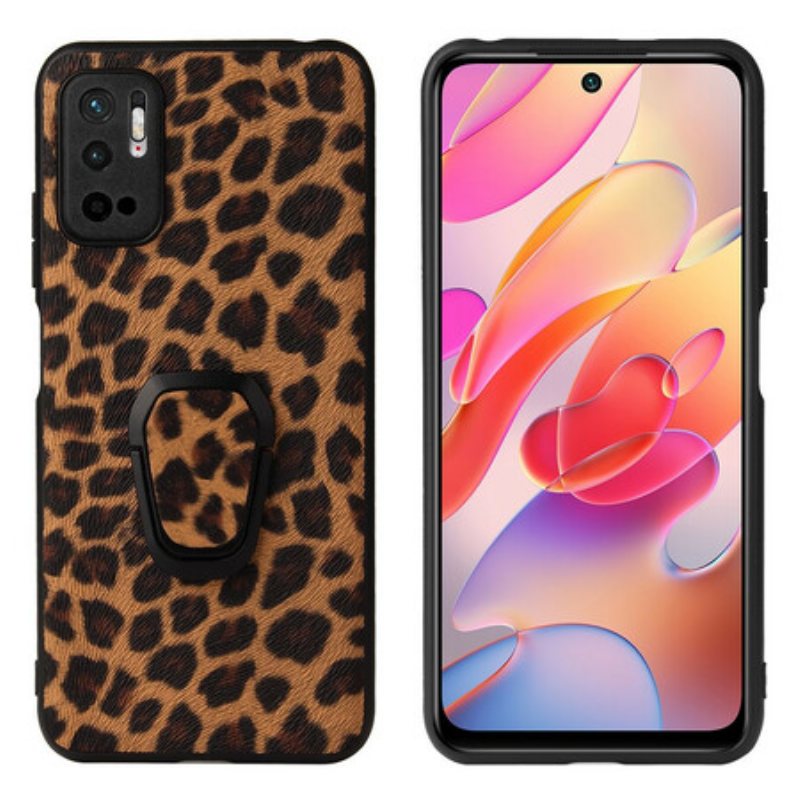 Deksel Til Xiaomi Redmi Note 10 5G Leopard Ringstøtte