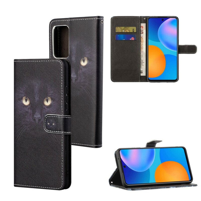 Folio Deksel Til Xiaomi Redmi Note 10 5G Med Kjede Strappy Cat Eyes