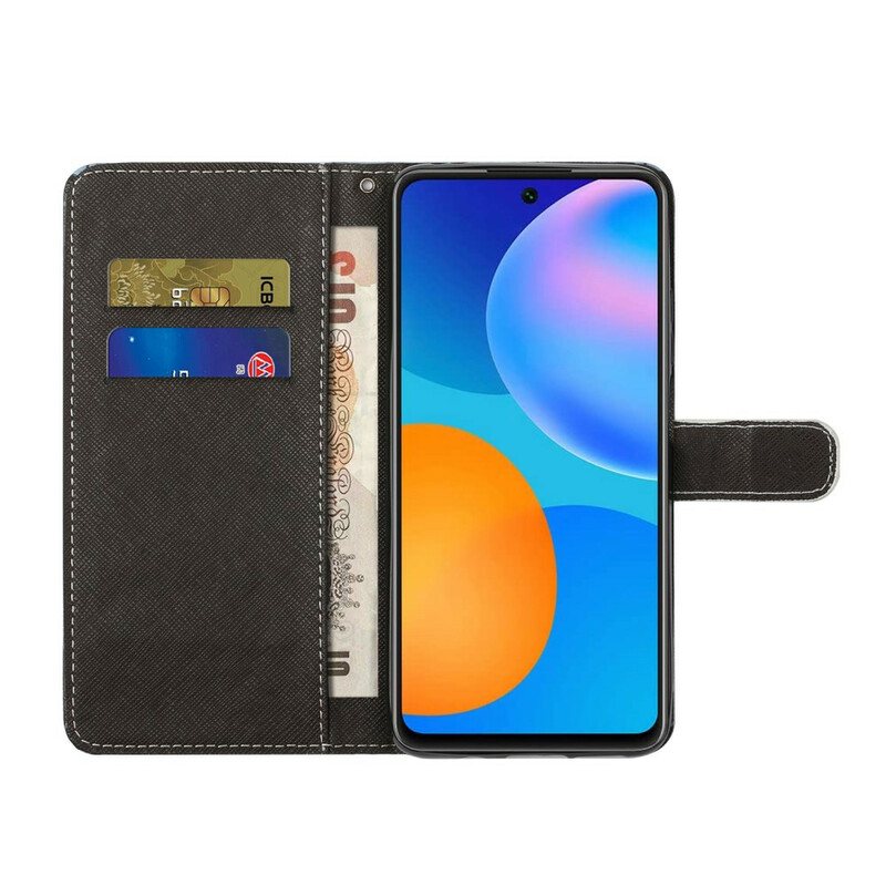 Folio Deksel Til Xiaomi Redmi Note 10 5G Med Kjede Strappy Leopard