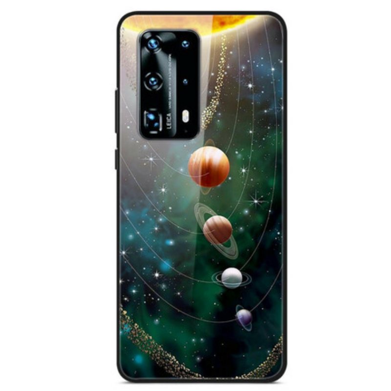 Deksel Til Huawei P40 Pro Solar System Planet Herdet Glass