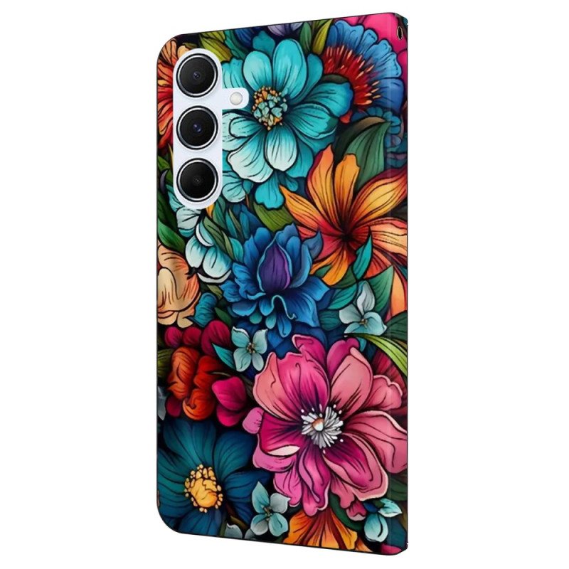 Folio Deksel Samsung Galaxy A16 5g Blomstermønster Beskyttelse Deksel