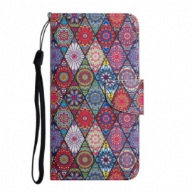 Lærdeksel Folio Deksel Samsung Galaxy A16 5g Mobildeksel Kaleidoskopmønster