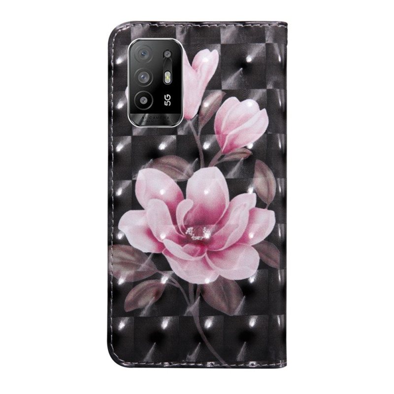 Folio Deksel Til Oppo A94 5G Blomster Med Snor