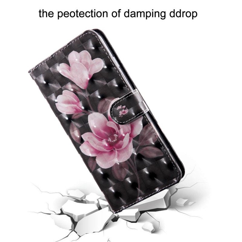 Folio Deksel Til Oppo A94 5G Blomster Med Snor