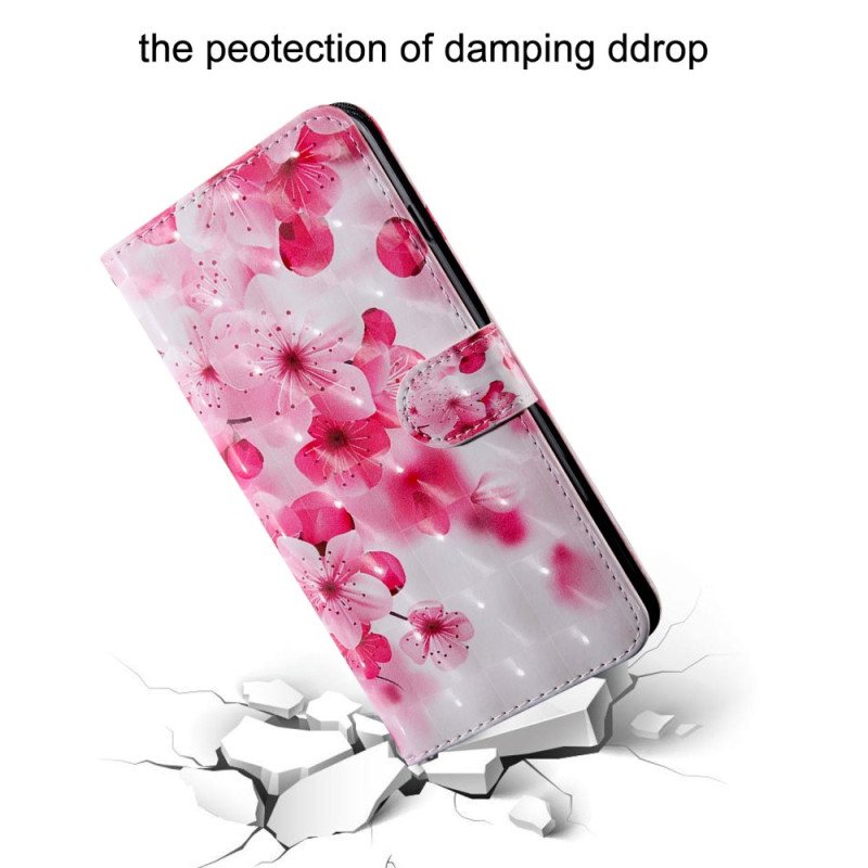 Folio Deksel Til Oppo A94 5G Rose Blomster Med Snor