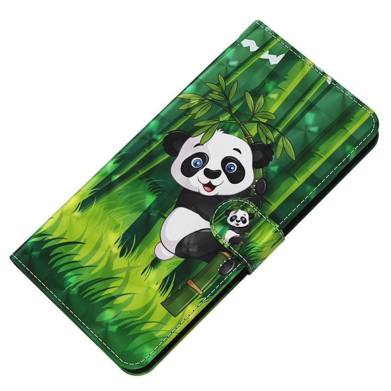 Lærdeksel Til Oppo A94 5G Panda Med Snor