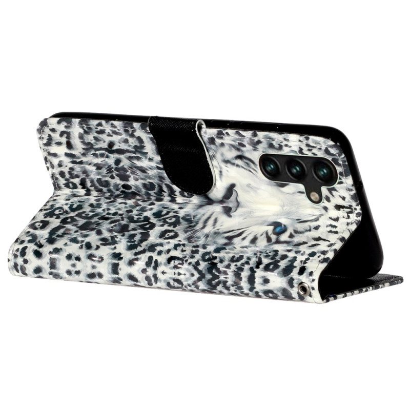 Folio Deksel Samsung Galaxy S24 Fe Leopard Med Stropp