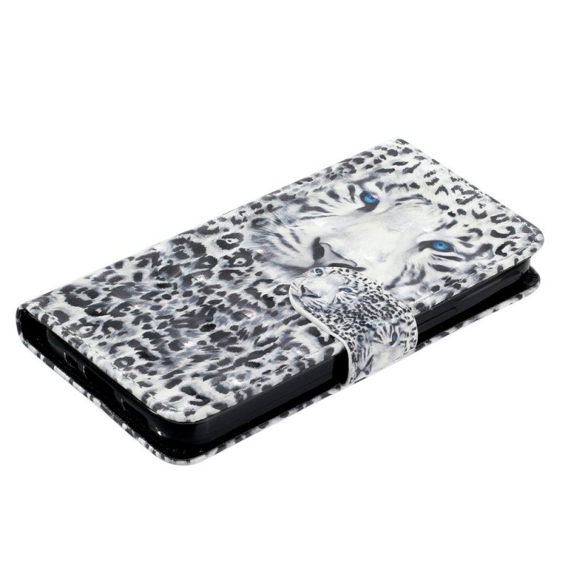 Folio Deksel Samsung Galaxy S24 Fe Leopard Med Stropp