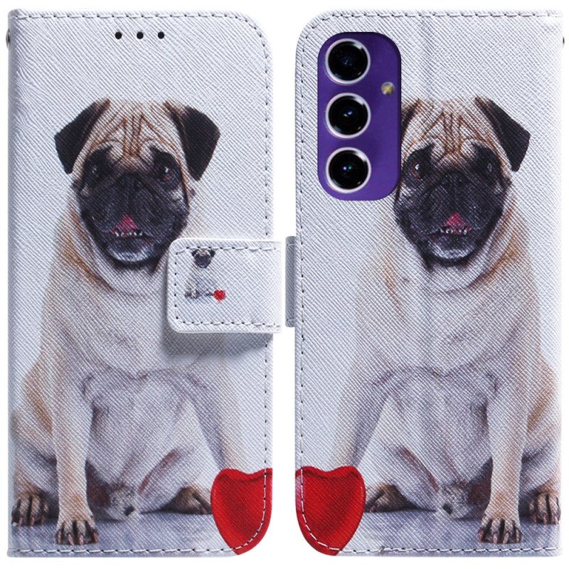 Folio Deksel Samsung Galaxy S24 Fe Mops Hund Beskyttelse Deksel