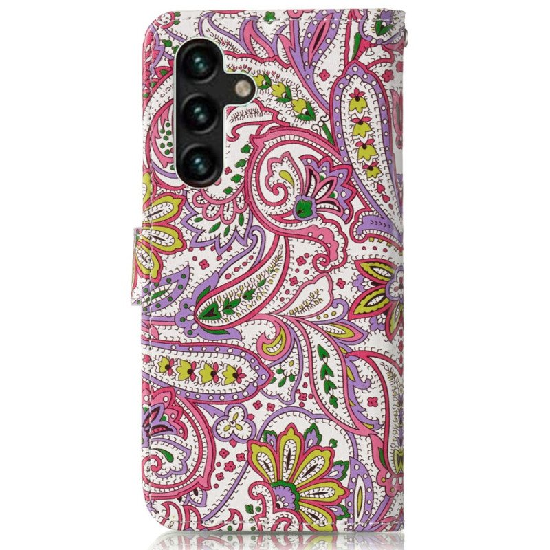 Folio Deksel Samsung Galaxy S24 Fe Paisley-mønster Beskyttelse Deksel