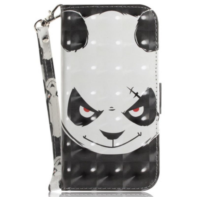 Folio Deksel Samsung Galaxy S24 Fe Sint Panda Med Stropp