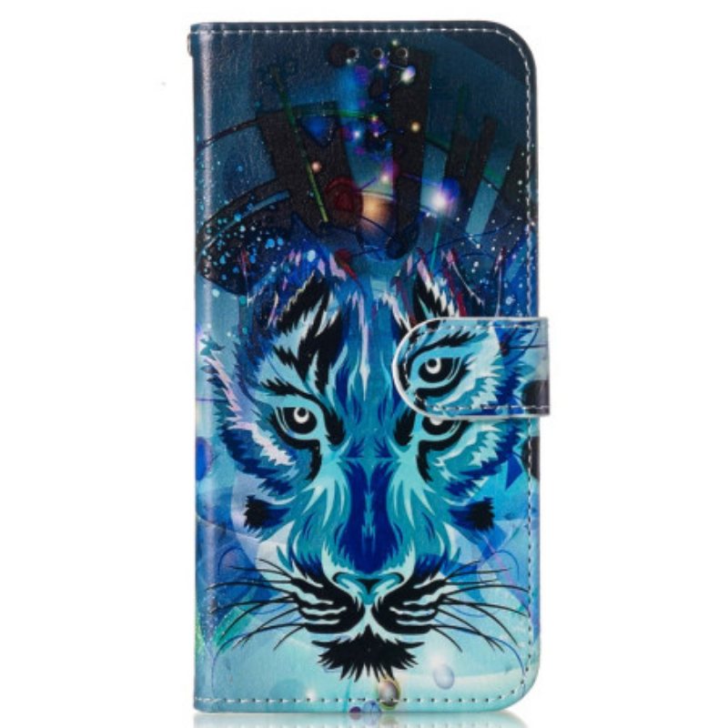 Folio Deksel Til Samsung Galaxy S24 Fe Wolf Print Strap