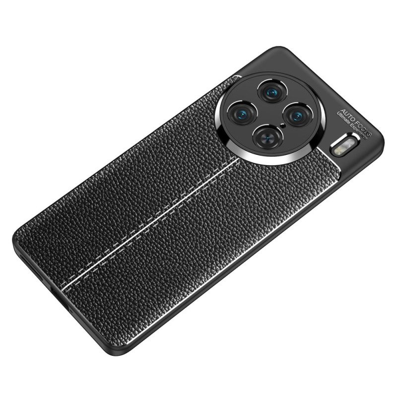 Deksel Til Vivo X90 Pro Dobbel Linje Litchi Leather Effect