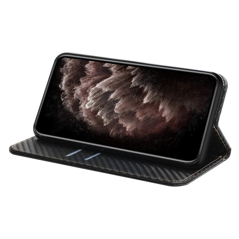 Beskyttelse Deksel Til Samsung Galaxy S23 Plus 5G Med Kjede Folio Deksel Strappy Carbon Fiber Style