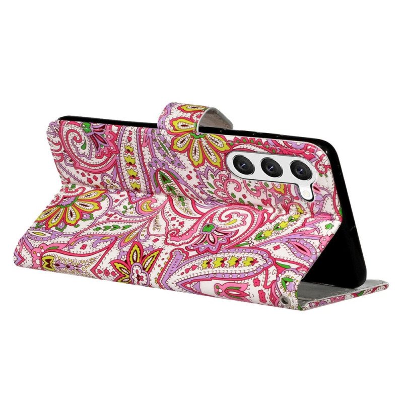 Folio Deksel Til Samsung Galaxy S23 Plus 5G Med Kjede Strappy Cashmere Style