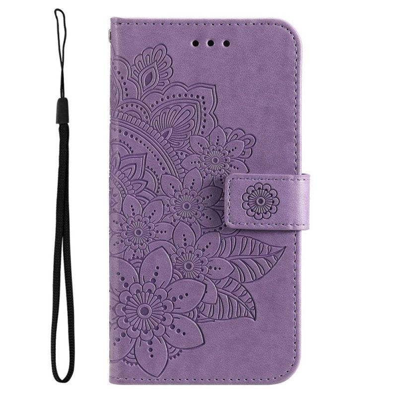 Folio Deksel Til Samsung Galaxy S23 Plus 5G Med Kjede Strappy Mandala