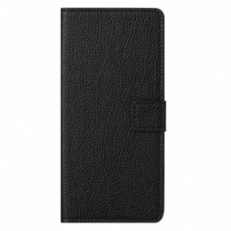 Folio Deksel Til Motorola Edge 20 Pro Litchi Grain Leather Effect