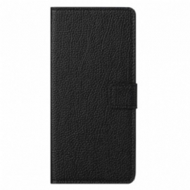 Folio Deksel Til Motorola Edge 20 Pro Litchi Grain Leather Effect