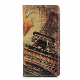 Folio Deksel Til Moto G71 5G Eiffeltårnet Om Høsten