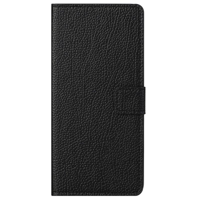 Folio Deksel Til Moto G71 5G Litchi Grain Leather Effect