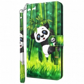 Folio Deksel Til Moto G71 5G Panda Og Bambus