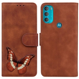 Folio Deksel Til Moto G71 5G Skin-touch Butterfly