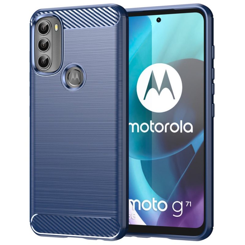 Mobildeksel Til Moto G71 5G Børstet Karbonfiber