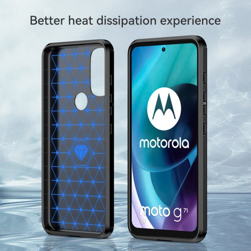 Mobildeksel Til Moto G71 5G Børstet Karbonfiber