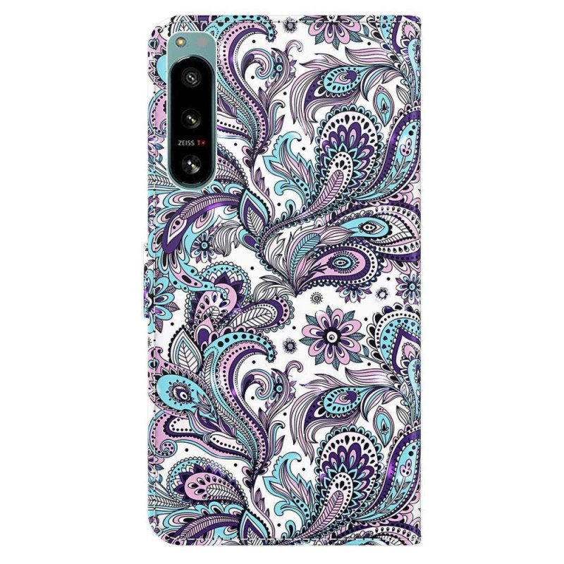 Folio Deksel Til Sony Xperia 5 IV Med Kjede Strappy Paisley-mønster