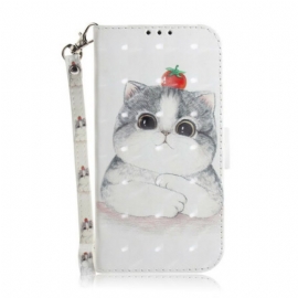 Folio Deksel Til Huawei P Smart S Med Kjede Tomat På Katten Med Stropp
