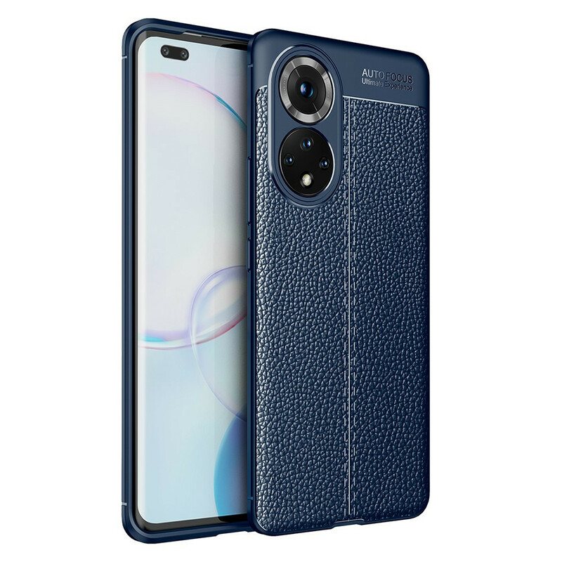 Deksel Til Honor 50 Pro Pro Double Line Litchi Leather Effect