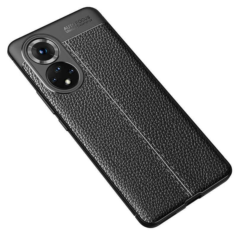 Deksel Til Huawei Nova 9 Pro Dobbel Linje Litchi Leather Effect